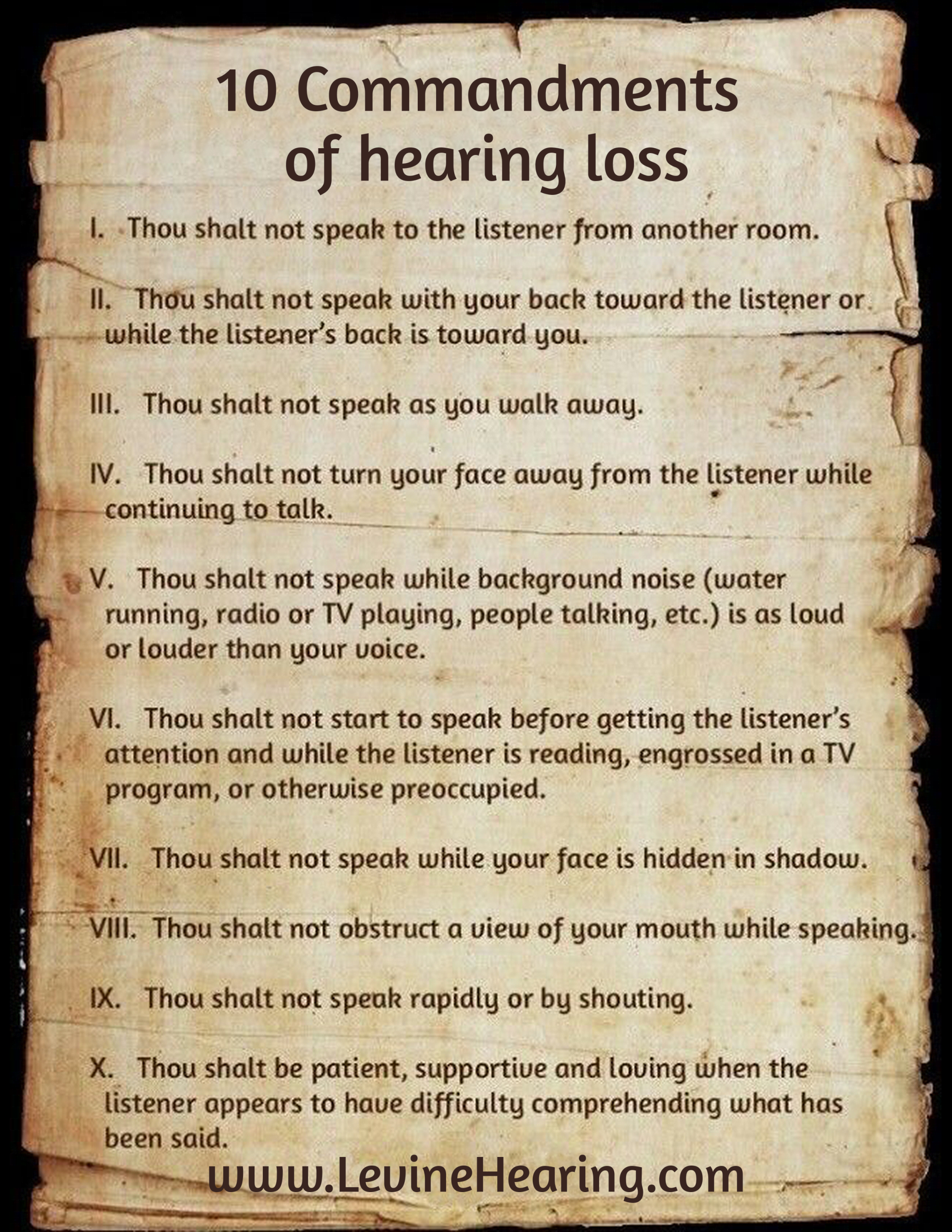 Ten Commandments of Hearing Loss